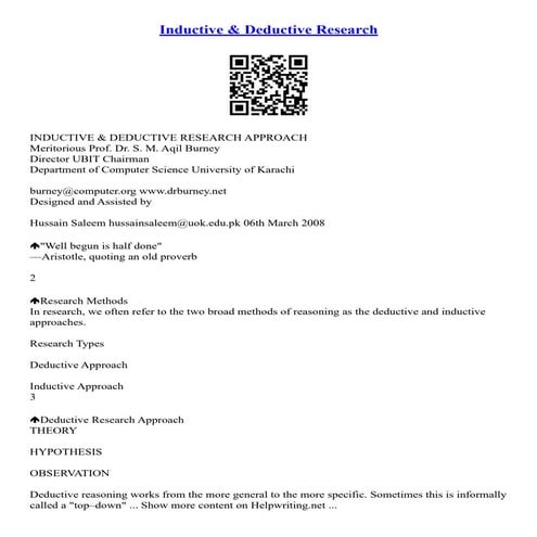 Inductive &Amp; Deductive Research