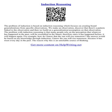 Inductive Essay Example