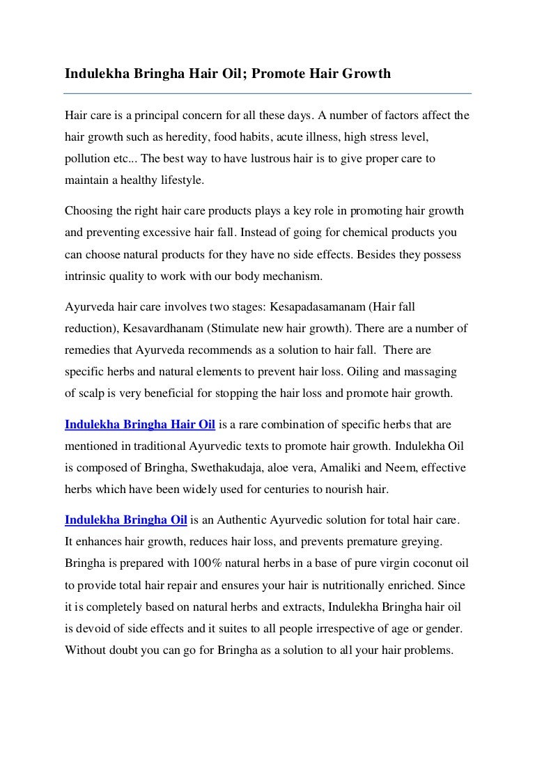 Indulekha Bringha Hair Oil Promotes Hair Growth