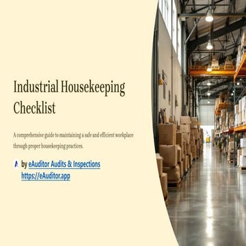 Industrial Housekeeping Checklist with eAuditor Audits & Inspections | PDF