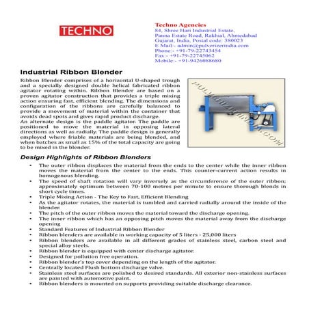 Industrial ribbon-blender