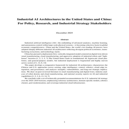 Industrial AI: US vs China Policy and Strategy from ChatGPT