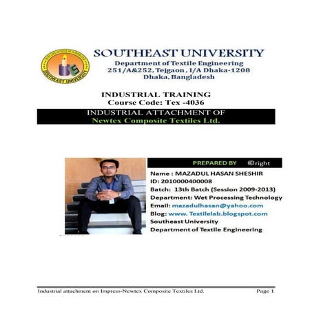 Industrial attachment of newtex composite textiles ltd. 