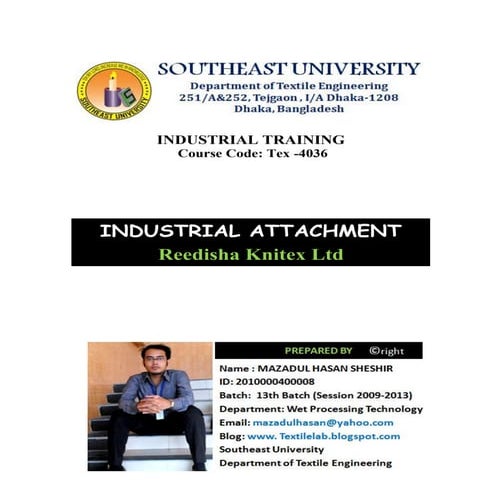 Industrial  attachment  of reedisha knitex ltd.