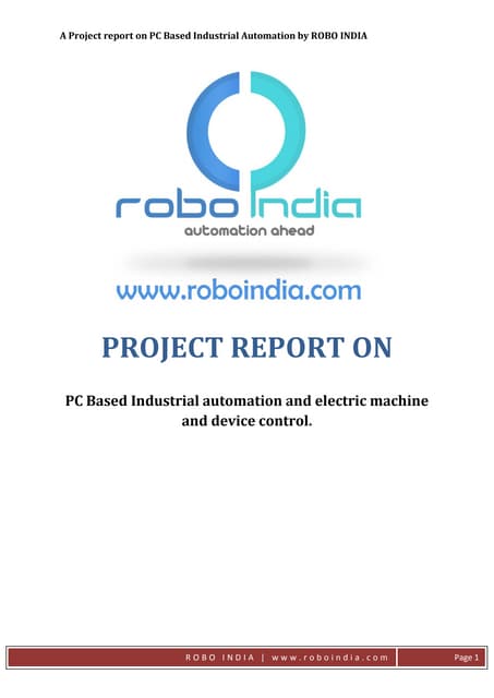 PC Based Industrial Automation With AVR Atmega 16 - Project Report