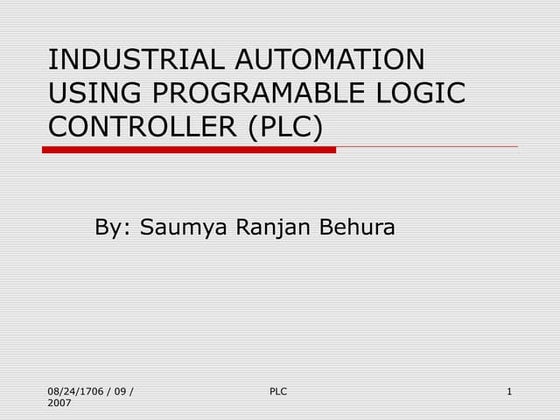 Plc ( programable logic controllers) | PPT