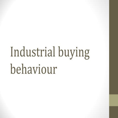 Industrial buying