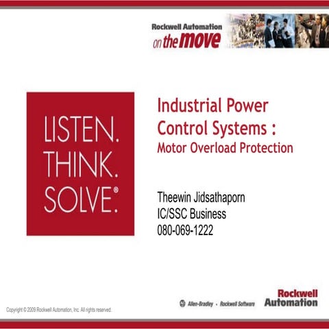 Industrial control motor overload protection