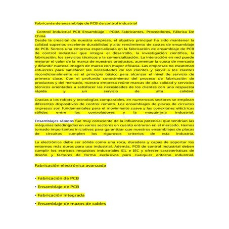 Industrial Control PCB Assembly Manufacturer.docx