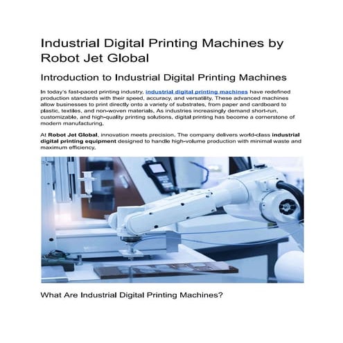 Single Pass Digital Printing Machines... | PDF