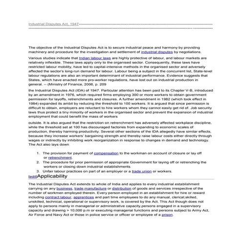 Industrial disputes act