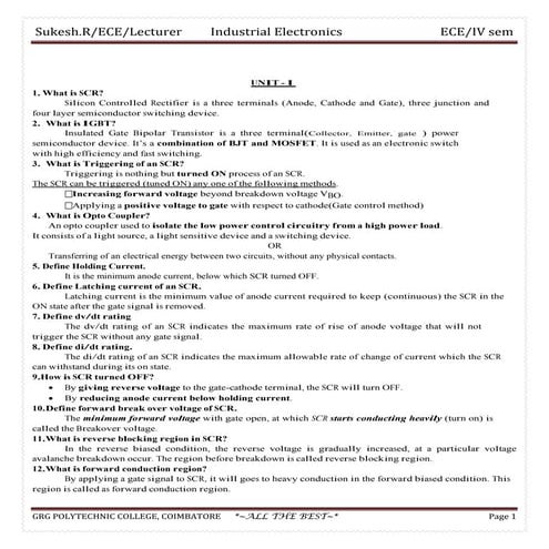 Industrial electronics question bank