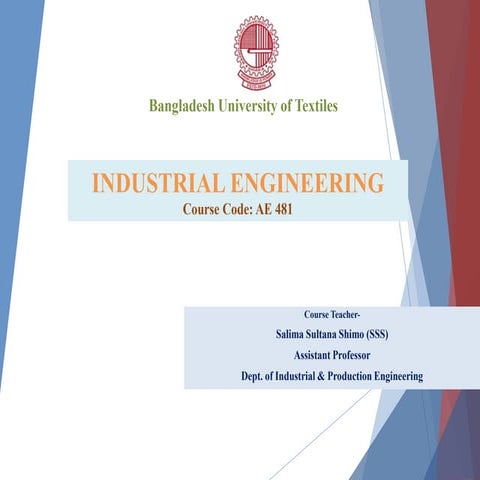 Industrial engineering  ae 481