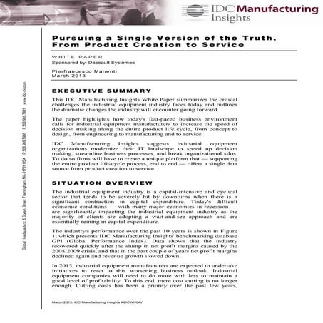 2013 Industrial Equipment Industry Challenges