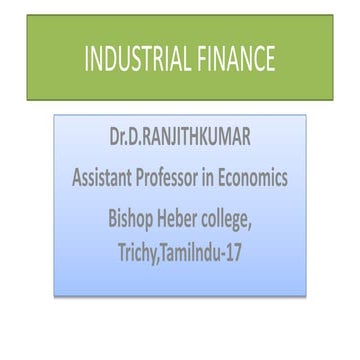 Industrial finance