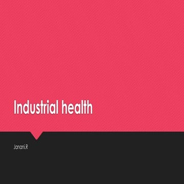INDUSTRIAL HEALTH in community physiotherapy