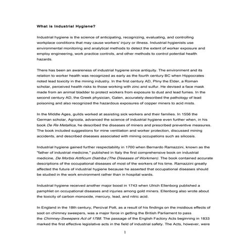 Basic principles of Industrial Hygiene | PPTX