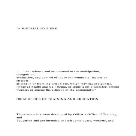  INDUSTRIAL HYGIENE             .docx