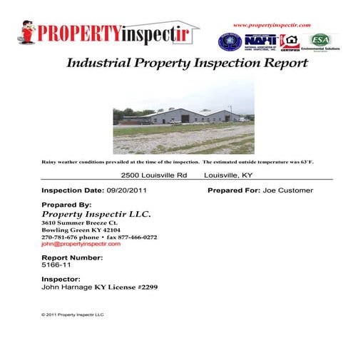 Industrial inspection sample report | PDF