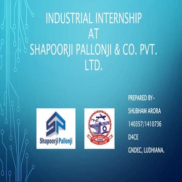 Industrial Internship at Shapoorji Pallonji & Co. Pvt. Ltd. (HBCH & RC Site)