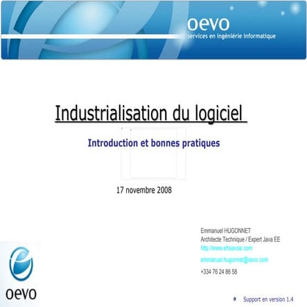 Industrialisation Du Logiciel   Introduction Et Bonnes Pratiques   V1.4
