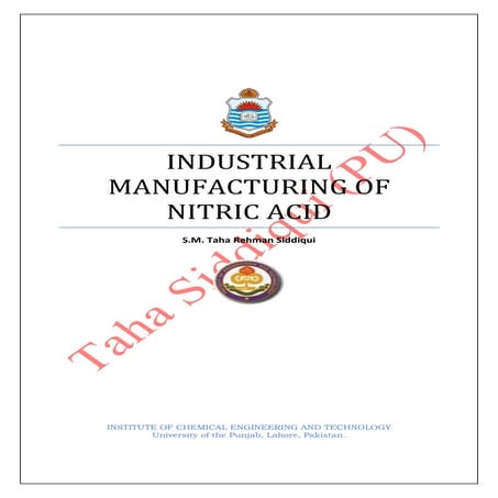 Industrial manufacturing of Nitric acid