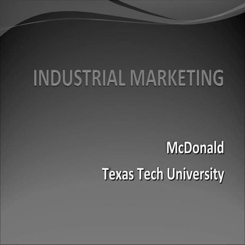 Industrial marketing
