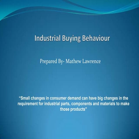 Industrial marketing