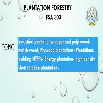 industrial plantataion. Plantation forestry pptx