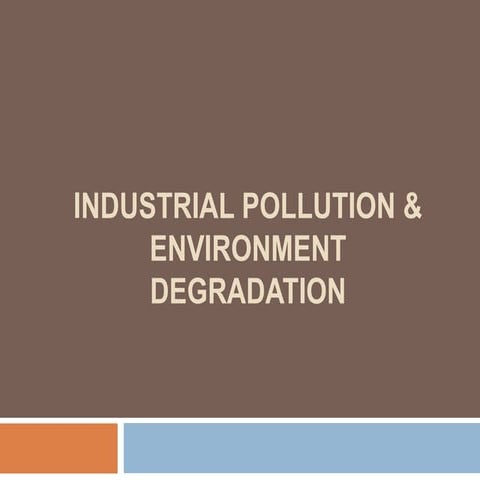 Industrial pollution &amp; environment degradation