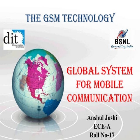 Industrial presentation(Summer Training) On GSM at BSNL