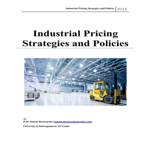Industrial pricing strategies and policies