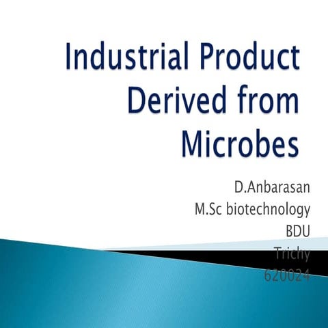 Industrial product derived from microbs