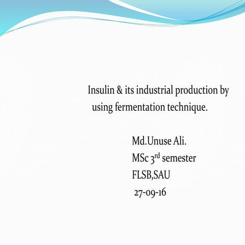 Industrial production of insulin.