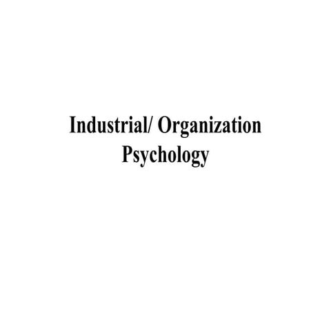 Industrial psychology