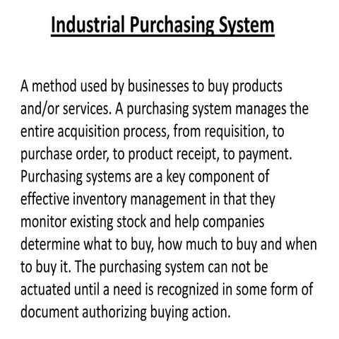 Industrial purchasing system