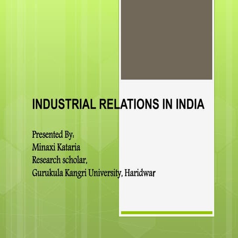 Industrial relation in india