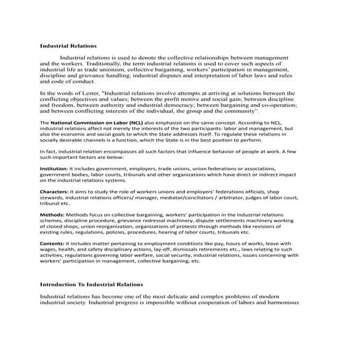 Industrial relations