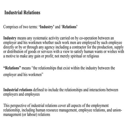Industrial relations