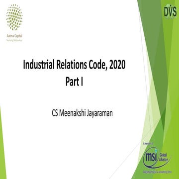 Industrial Relations Code, 2020- Part 1