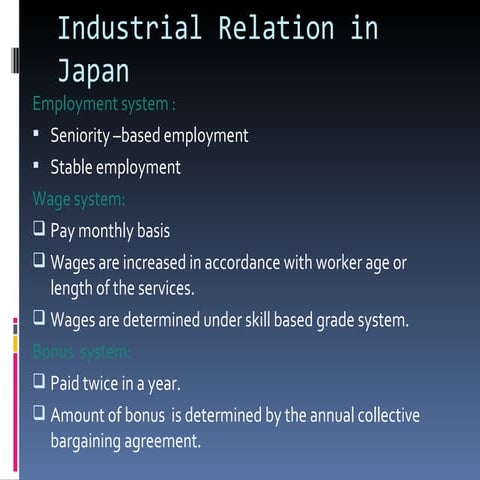 Industrial relations in japan