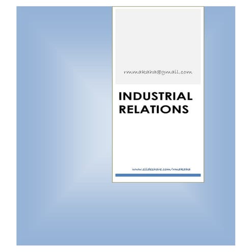INDUSTRIAL RELATIONS