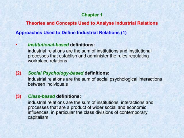 Industrial relation theories