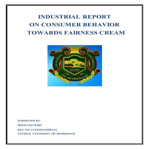Industrial report on fairness cream