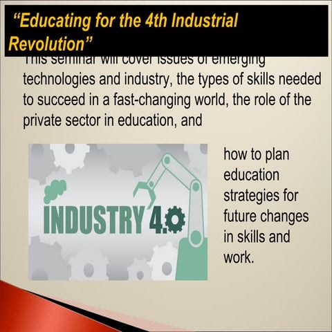 Education for the 4th Industrial Revolution
