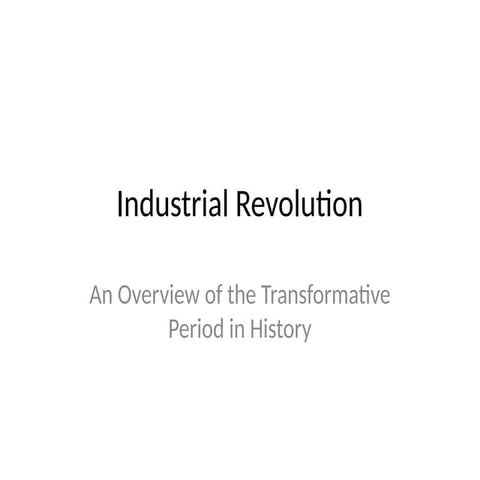 Industrial Revolution presentation slide | PPTX