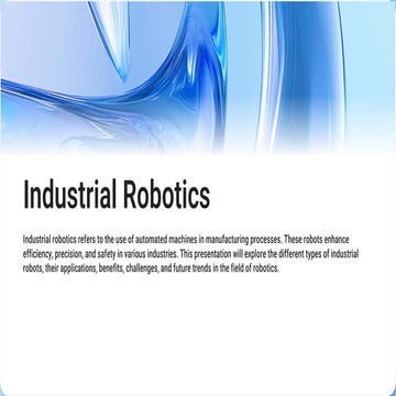 Industrial Robotic power point presentation on