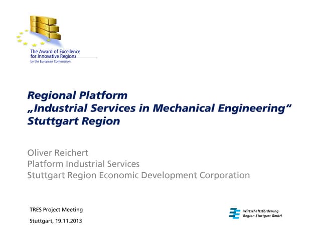 Regional Platform: "Industrial services in mechanical engineering" (Region Stuttgart)