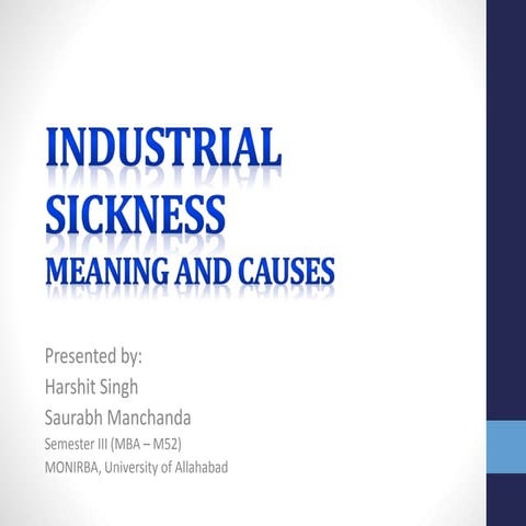 Industrial Sickness - Meaning and Causes