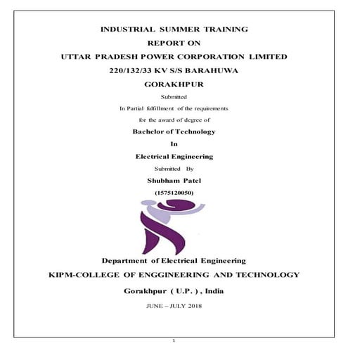 Industrial summer training